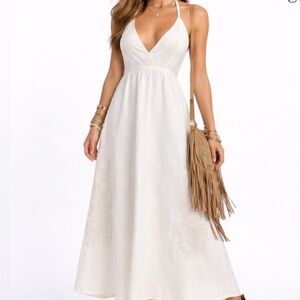 Roberto Rodriguez Neakita Halter denim dress